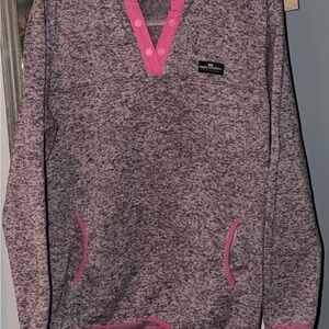 Simply Southern Heathered Pink V-Neck Jacket